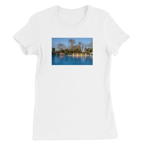TOOTING BEC LIDO WITH TREES Women's Fitted T-Shirt - Amy Adams Photography