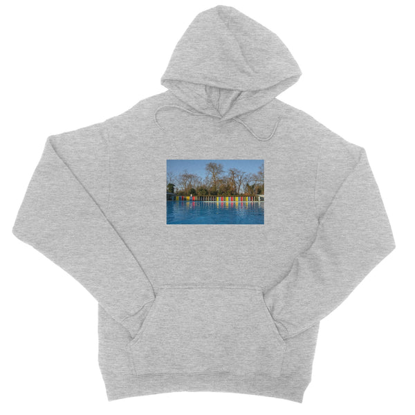 TOOTING BEC LIDO WITH TREES College Hoodie - Amy Adams Photography