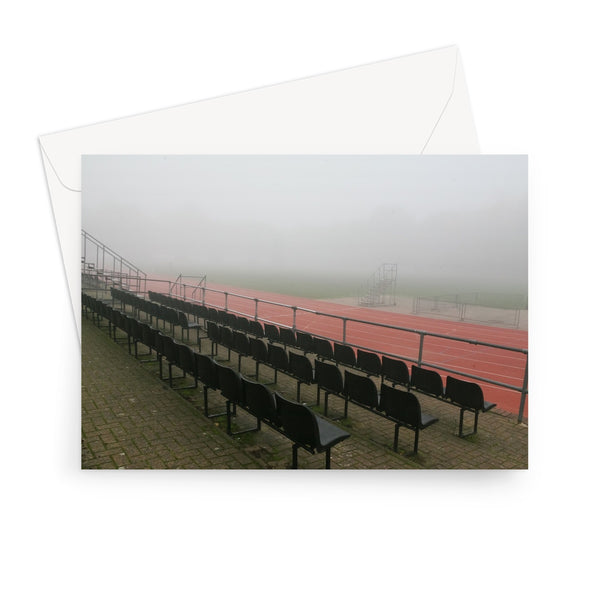 FOGGY ATHELETIC TRACK Greeting Card - Amy Adams Photography