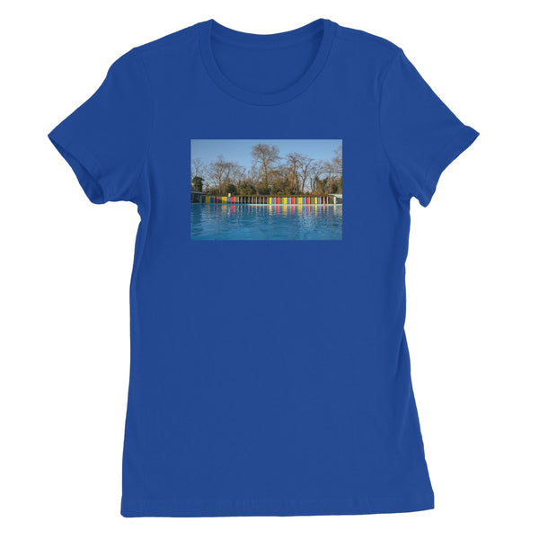 TOOTING BEC LIDO WITH TREES Women's Fitted T-Shirt - Amy Adams Photography