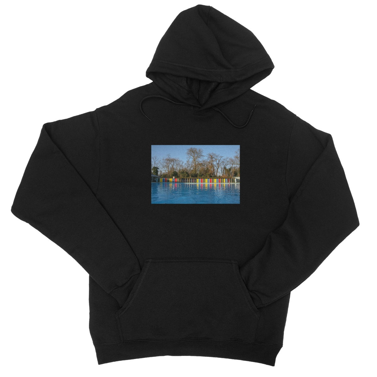TOOTING BEC LIDO WITH TREES College Hoodie - Amy Adams Photography