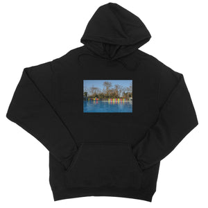 TOOTING BEC LIDO WITH TREES College Hoodie - Amy Adams Photography