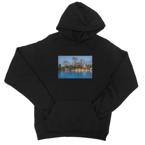 TOOTING BEC LIDO WITH TREES College Hoodie - Amy Adams Photography