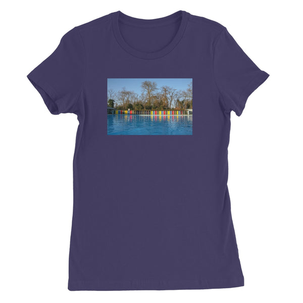 TOOTING BEC LIDO WITH TREES Women's Fitted T-Shirt - Amy Adams Photography