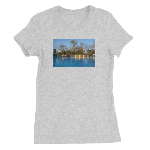 TOOTING BEC LIDO WITH TREES Women's Fitted T-Shirt - Amy Adams Photography