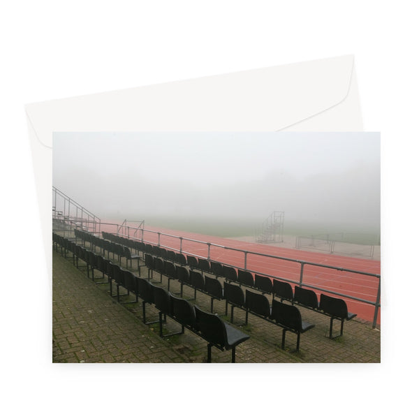 FOGGY ATHELETIC TRACK Greeting Card - Amy Adams Photography