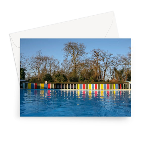TOOTING BEC LIDO WITH TREES Greeting Card - Amy Adams Photography