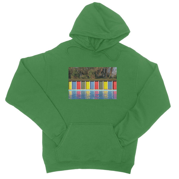 TOOTING BEC LIDO DOORS Unisex College Hoodie - Amy Adams Photography