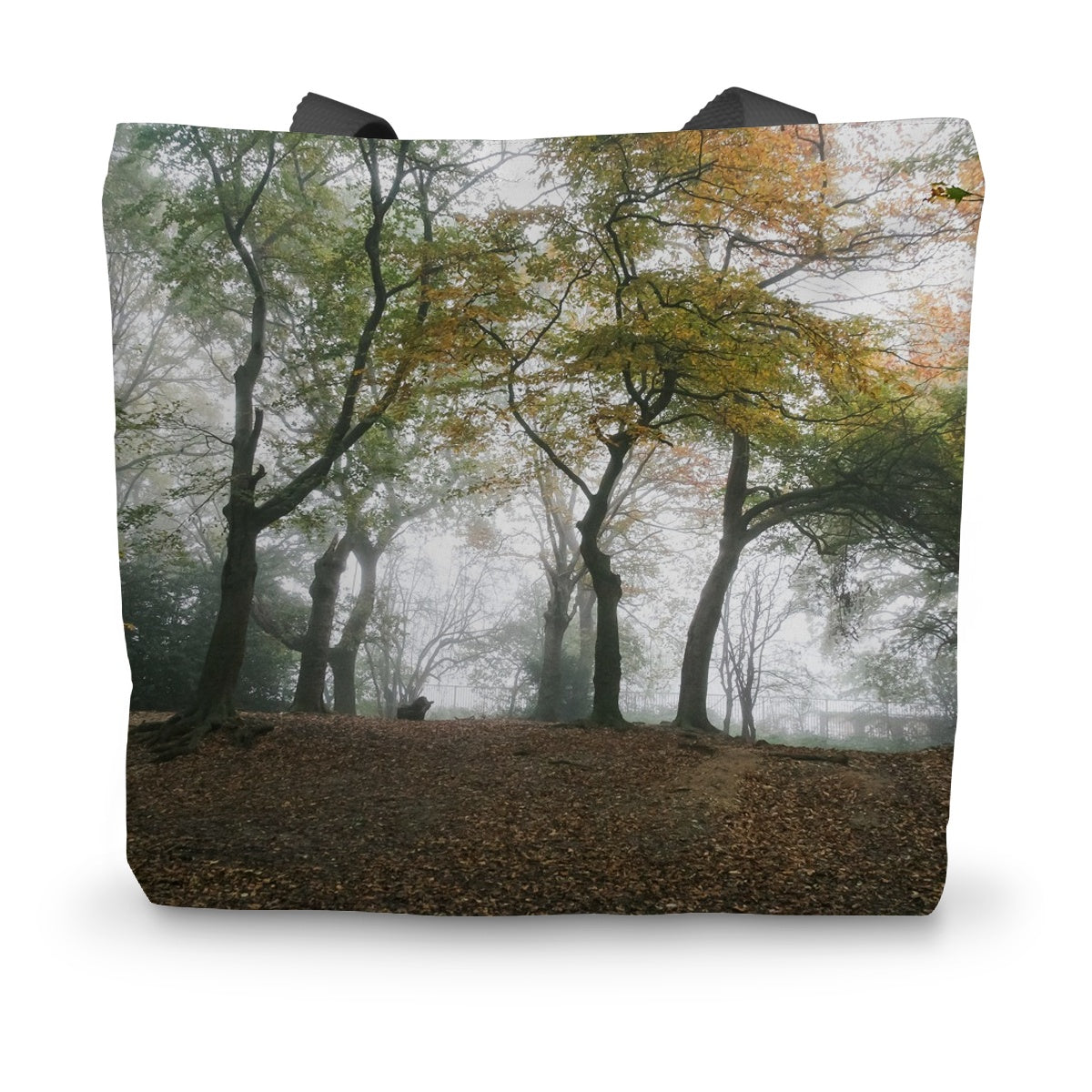 FOGGY GRAVENEY WOODS Canvas Tote Bag - Amy Adams Photography