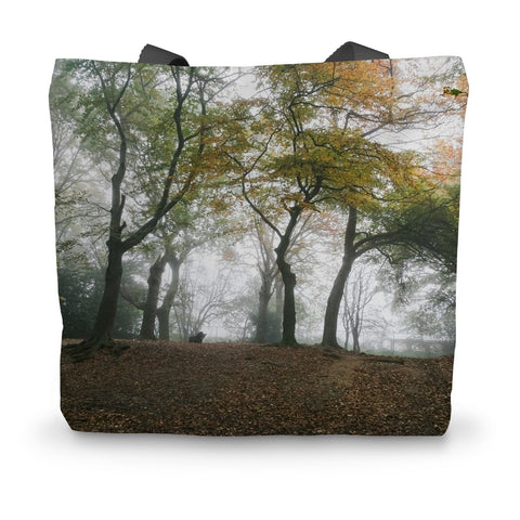 FOGGY GRAVENEY WOODS Canvas Tote Bag - Amy Adams Photography