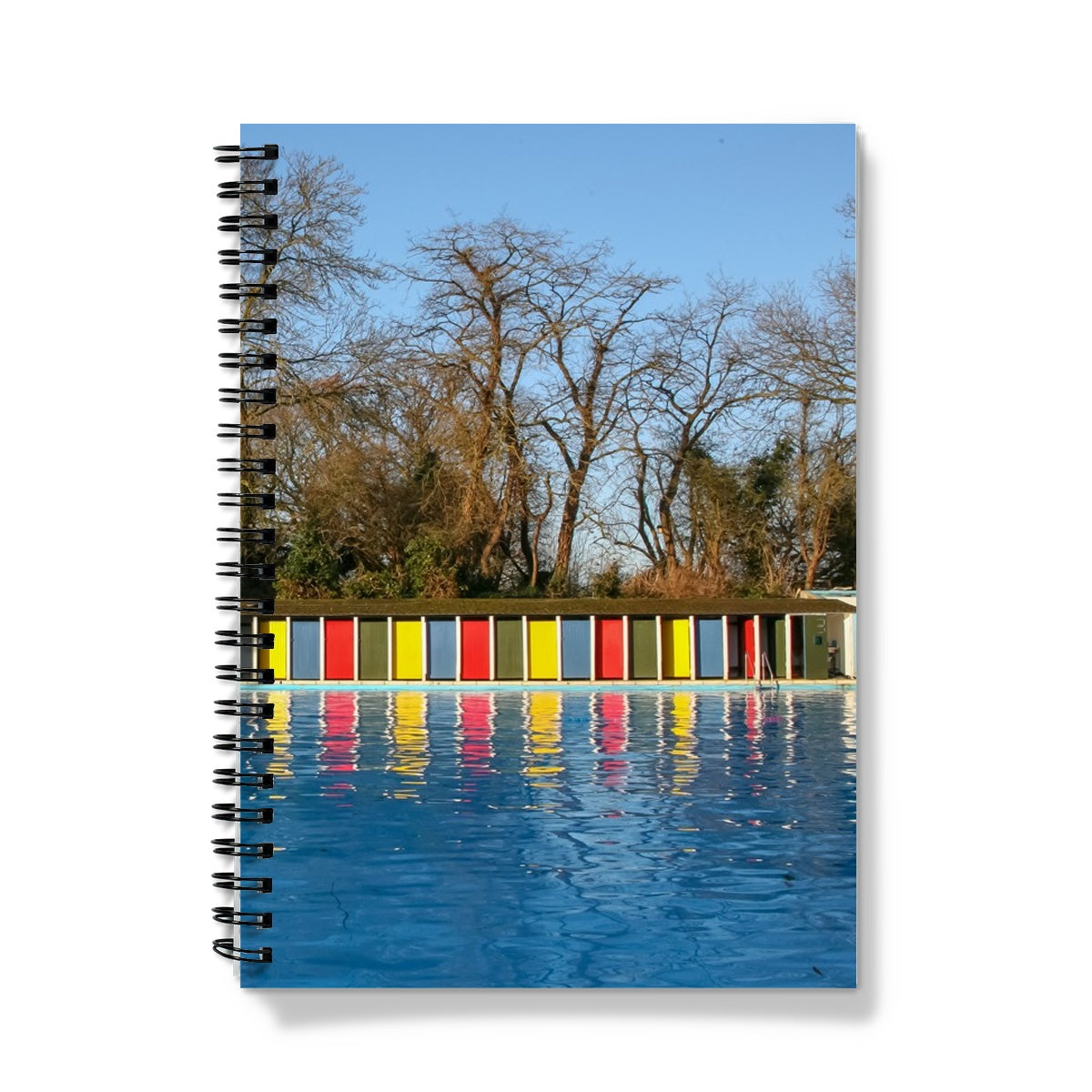TOOTING BEC LIDO WITH TREES Notebook - Amy Adams Photography