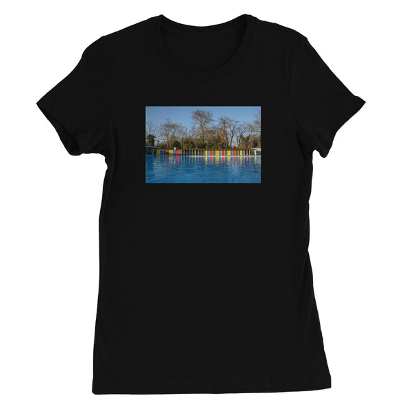 TOOTING BEC LIDO WITH TREES Women's Fitted T-Shirt - Amy Adams Photography