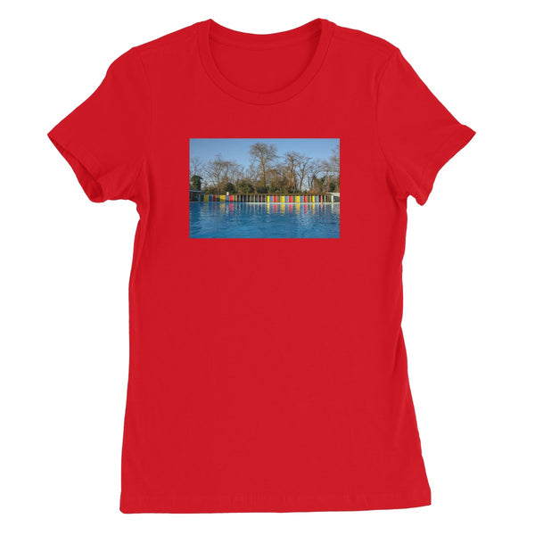 TOOTING BEC LIDO WITH TREES Women's Fitted T-Shirt - Amy Adams Photography