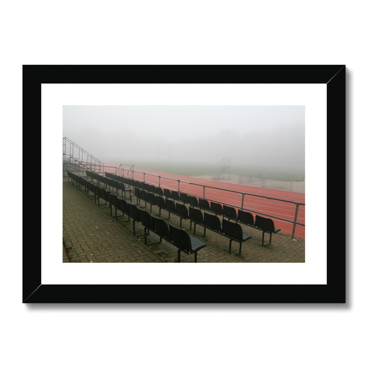 FOGGY ATHELETIC TRACK Framed & Mounted Print - Amy Adams Photography