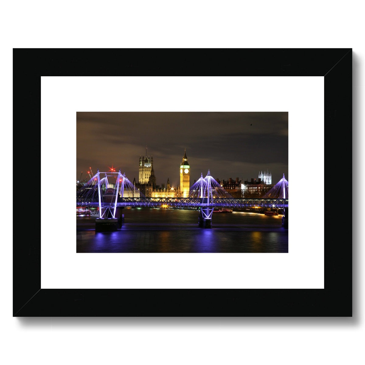 LONDON NIGHTS: THE HOUSES OF PARLIAMENT Framed & Mounted Print - Amy Adams Photography