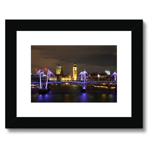 LONDON NIGHTS: THE HOUSES OF PARLIAMENT Framed & Mounted Print - Amy Adams Photography