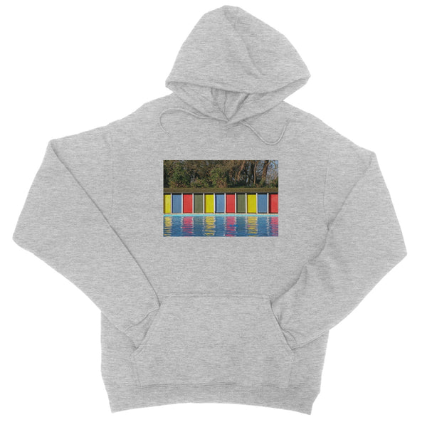 TOOTING BEC LIDO DOORS Unisex College Hoodie - Amy Adams Photography