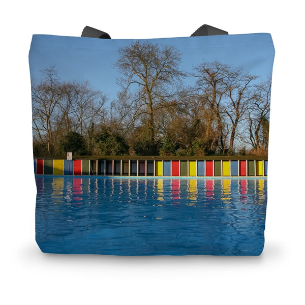 TOOTING BEC LIDO WITH TREES Canvas Tote Bag - Amy Adams Photography